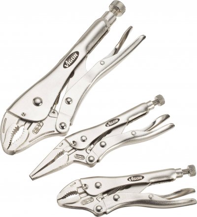 VIGOR  V1808 Jeu de pinces-&eacute;taux en trousse souple