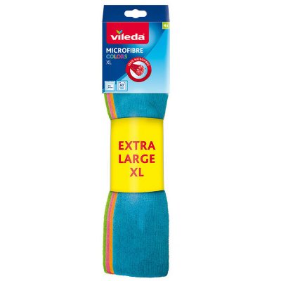 VILEDA  Style Lavette Microfibre - Lot de 4 Lavettes 100% Microfibre