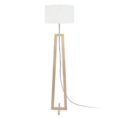 TOSEL VILI A - Lampadaire colonne bois naturel et &eacute;cru