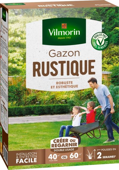 VILMORIN  - Gazon Rustique - Robuste et esth&eacute;tique, 1kg