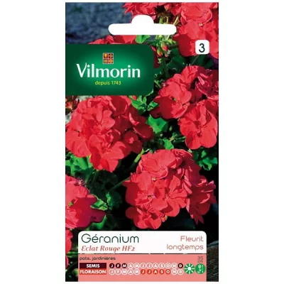 VILMORIN  - Sachet graines G&eacute;ranium &eacute;clat rouge HF2