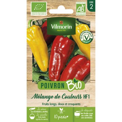 VILMORIN  - Sachet graines Poivron m&eacute;lange de couleurs BIO