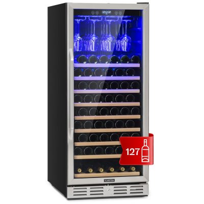 KLARSTEIN Vinovilla 127 Cave &agrave; vin 331 litres / 127 bouteilles - 45dB - Classe G - Acier inoxydable