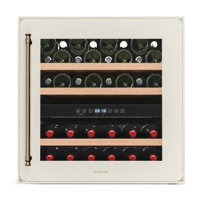 KLARSTEIN Vinsider 36 Cave &agrave; vin 36 bouteilles tactile Protection UV LED silencieuse 3 &eacute;tag&egrave;res Beige