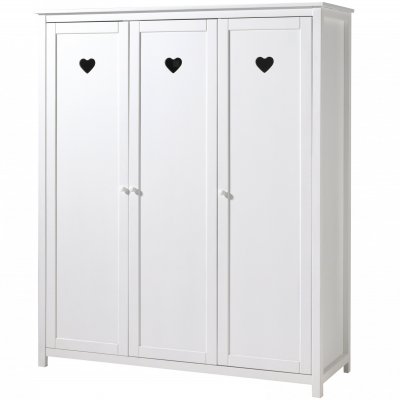 Vipack AMORI Armoire 3 portes laqu&eacute; blanc 