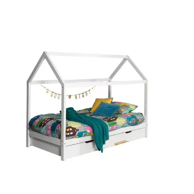 VIPACK  Dallas Lit LP 90X200cm Blanc + Lit gigogne