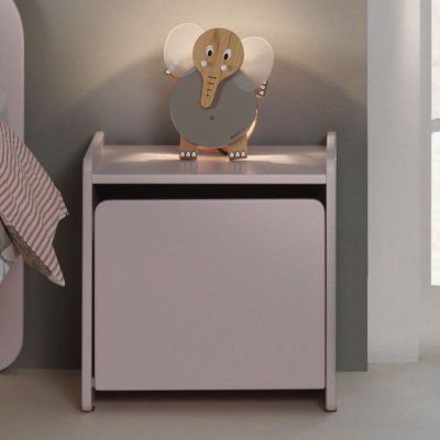 VIPACK  KIDDY Chevet enfant bois laqu&eacute; 1 porte L 40cm Vieux Rose