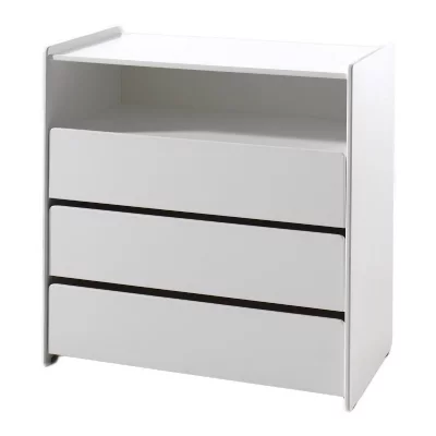 Vipack kiddy commode 3 tiroirs 1 niche 90cm blanc KIKO2214