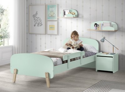 VIPACK  Kiddy Lit Et Sommier + Chevet 1 Porte + Etagere 45cm + Etagre 65cm + Barrire De Scurit