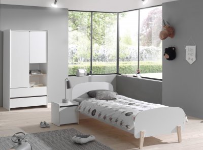 VIPACK  kiddy lit simple + armoire 2 portes + chevet enfant KICO1214