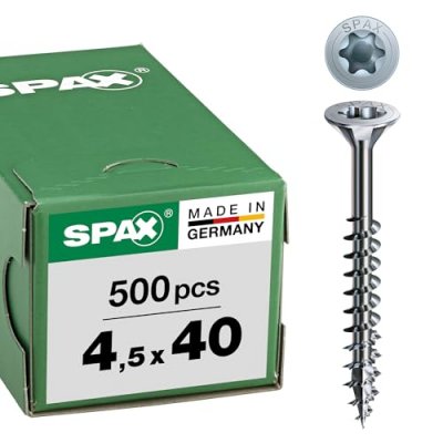 SPAX Vis agglo t&ecirc;te frais&eacute;e TX - &Oslash; 4,5 mm - 25/40 mm - Bo&icirc;te de 500 - 
