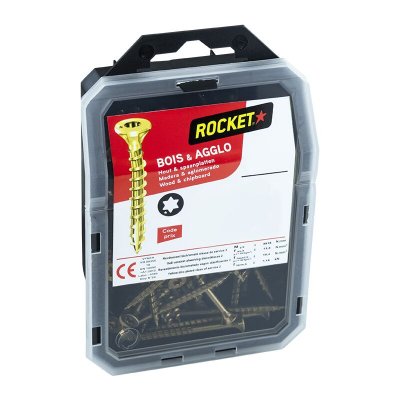 ROCKET Vis t&ecirc;te frais&eacute;e &eacute;toile acier 5x45-30 - vybac 130 pi&egrave;ces