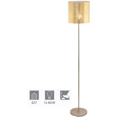 EGLO Viserbella lampadaire avec abat-jour champagne