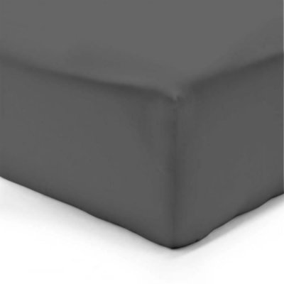 VISION  - Drap housse Anthracite - 180x200cm - 100% coton