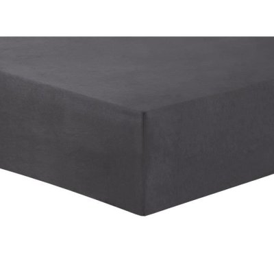 VISION  Drap housse Flanelle - 200 x 200 cm - Gris anthracite
