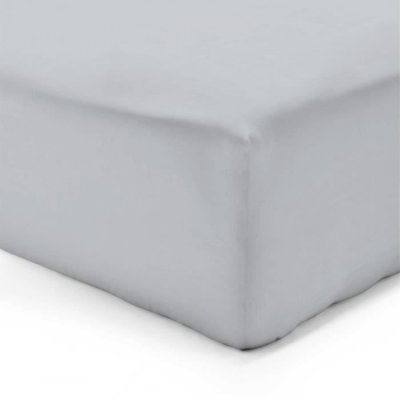 VISION  - Drap housse Gris Perle - 140x190cm - 100% coton