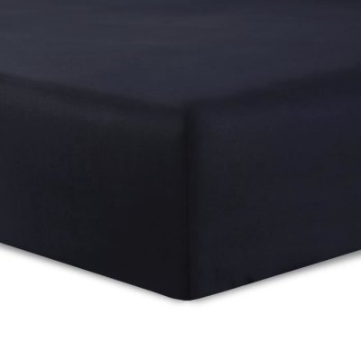 VISION  - Drap housse Noir - 180x200cm - 100% coton