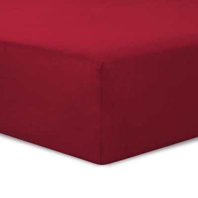 VISION  - Drap housse Rouge - 160x200cm - 100% coton