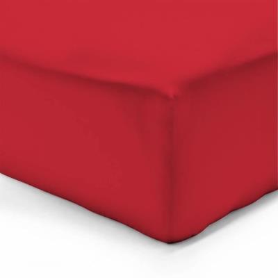VISION  - Drap housse Rouge - 90x190cm - 100% coton