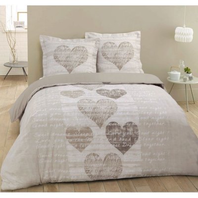 VISION  Parure de couette Alice - 100% coton - 200 x 200 cm - Beige