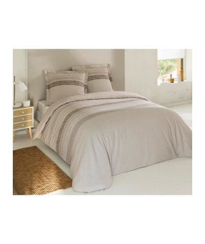 VISION  Parure de couette Anthony - 100% coton - 200 x 200 cm- Beige