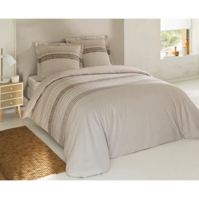 VISION  Parure de couette Anthony - 100% coton - 220 x 240 cm - Beige