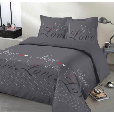 VISION  Parure De Couette Love - 1 Housse De Couette 240 X 260 Cm + 2 Taies D'oreiller