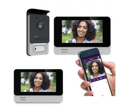 PHILIPS Visiophone filaire connect&eacute; smartphone avec 2 &eacute;crans  WelcomeEye Connect 2 
