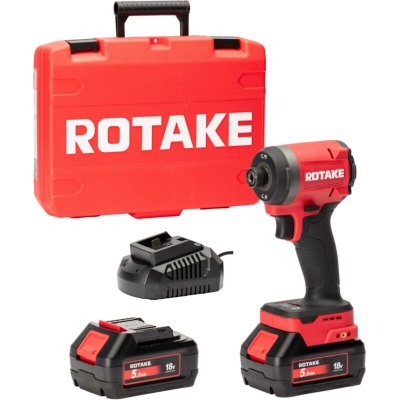 ROTAKE Visseuse &agrave; chocs 18V 1/4' HEX 260 Nm avec 2 Batteries 18V 5Ah, Chargeur, Coffret -  - S1-50D