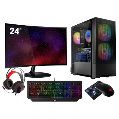 VIST  PC Gaming Ryzen 7 5700G - RAM 32Go - RX VEGA8 - SSD 1To M.2 - LCD 24 - Windows 11 Pro