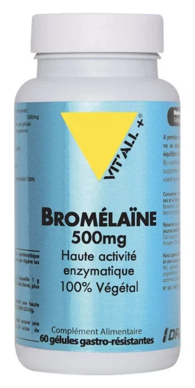 VITALL+ Vit'All+ Brom&eacute;laine 500mg 60 g&eacute;lules gastro-resistantes