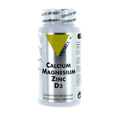 VIT ALL+ VIT'ALL+ Calcium, Magn&eacute;sium, Zinc, D3 90 comprim&eacute;s