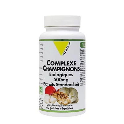 VIT ALL+ VIT'ALL+ Complexe champignons 5bio x60 g&eacute;lules