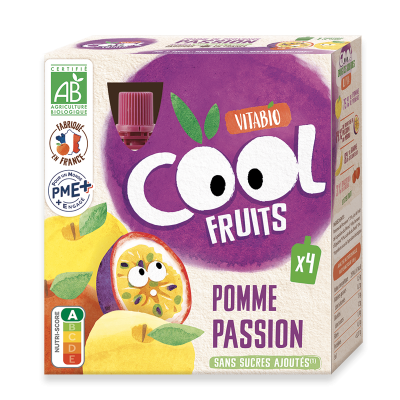 VITABIO  - Cool Fruits Pomme Passion - Bio - Gourde - 4x90g