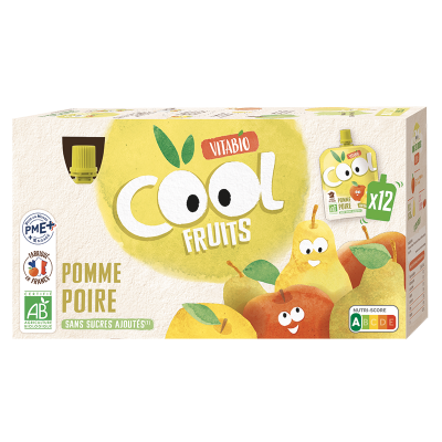 VITABIO  Pack Famille Cool Fruits Pomme Poire Williams Ac&eacute;rola - 12x90g