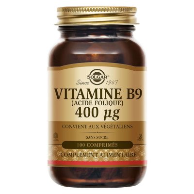 SOLGAR Vitamine B9  (acide folique) 400&micro;g - 100 comprimes
