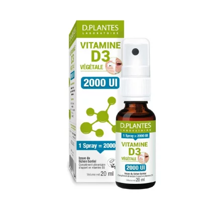 D.PLANTES Vitamine d3 v&eacute;g&eacute;tale 2000ui spray 20ml d. Plantes laboratoire