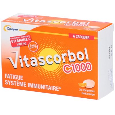 VITASCORBOL  C1000 &Agrave; Croquer - Compl&eacute;ment Alimentaire Vitamine C - 20 Comprim&eacute;s