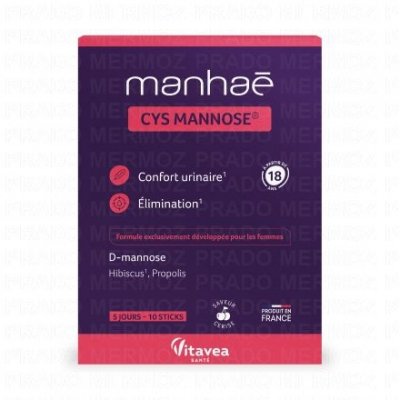 MANHAE Vitavea Manha&eacute; Cys Mannose - Bo&icirc;te 10 sticks de 3 g