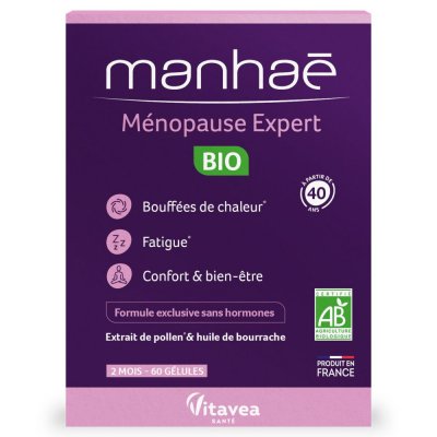 MANHAE Vitavea Manha&eacute; M&eacute;nopause Expert Bio - Bo&icirc;te 60 g&eacute;lules