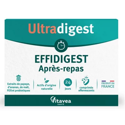 VITAVEA  Ultradigest Effidigest Apr&egrave;s-Repas 24 Comprim&eacute;s Effervescents