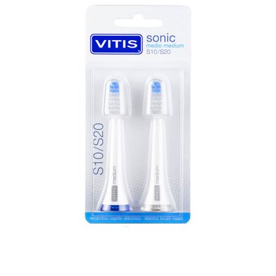 VITIS  Sonic Pi&egrave;ce de Rechange Brosse &agrave; Dents Moyenne 2 Unit&eacute;s