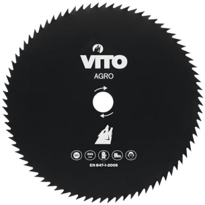 VITO  - Lame de coupe pour d&eacute;broussailleuse 80 dents &Oslash;255mm Alesage 25.4 black
