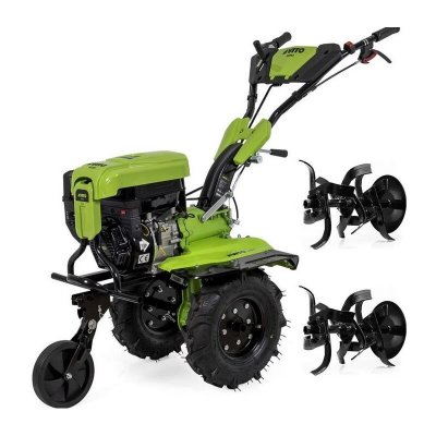 VITO  - Motoculteur &agrave; Essence 7CV 4T 5200W 212 cm3 Motobineuse avec Fraises et Butteur