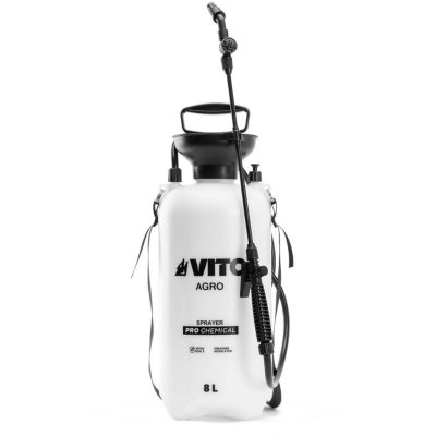 VITO  - Pulv&eacute;risateur de Jardin 8L Produits Corrosifs, Alcalins R&eacute;gulateur de pression 4 Buses