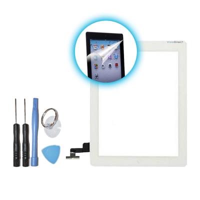 GENERIQUE Vitre ecran tactile pour iPad 2 blanc, bouton et adh&eacute;sif + film protecteur + outils - Visiodirect -