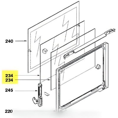 FAGOR Vitre intermediaire de porte pour four  brandt vedette sauter de-dietrich