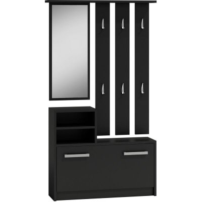VITTORIA - Meuble d'entr&eacute;e - Meuble &agrave; chaussures - 180x85x24 cm noir
