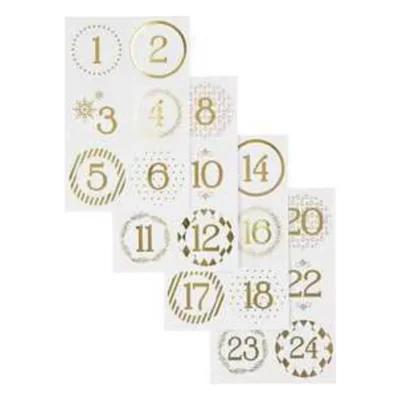 VIVI GADE  Chiffres autocollant de calendrier de l'Avent, d: 40 mm, fe