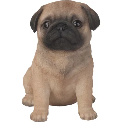 Vivid Arts Carlin Figurine de chiot Marron avec touches de noir